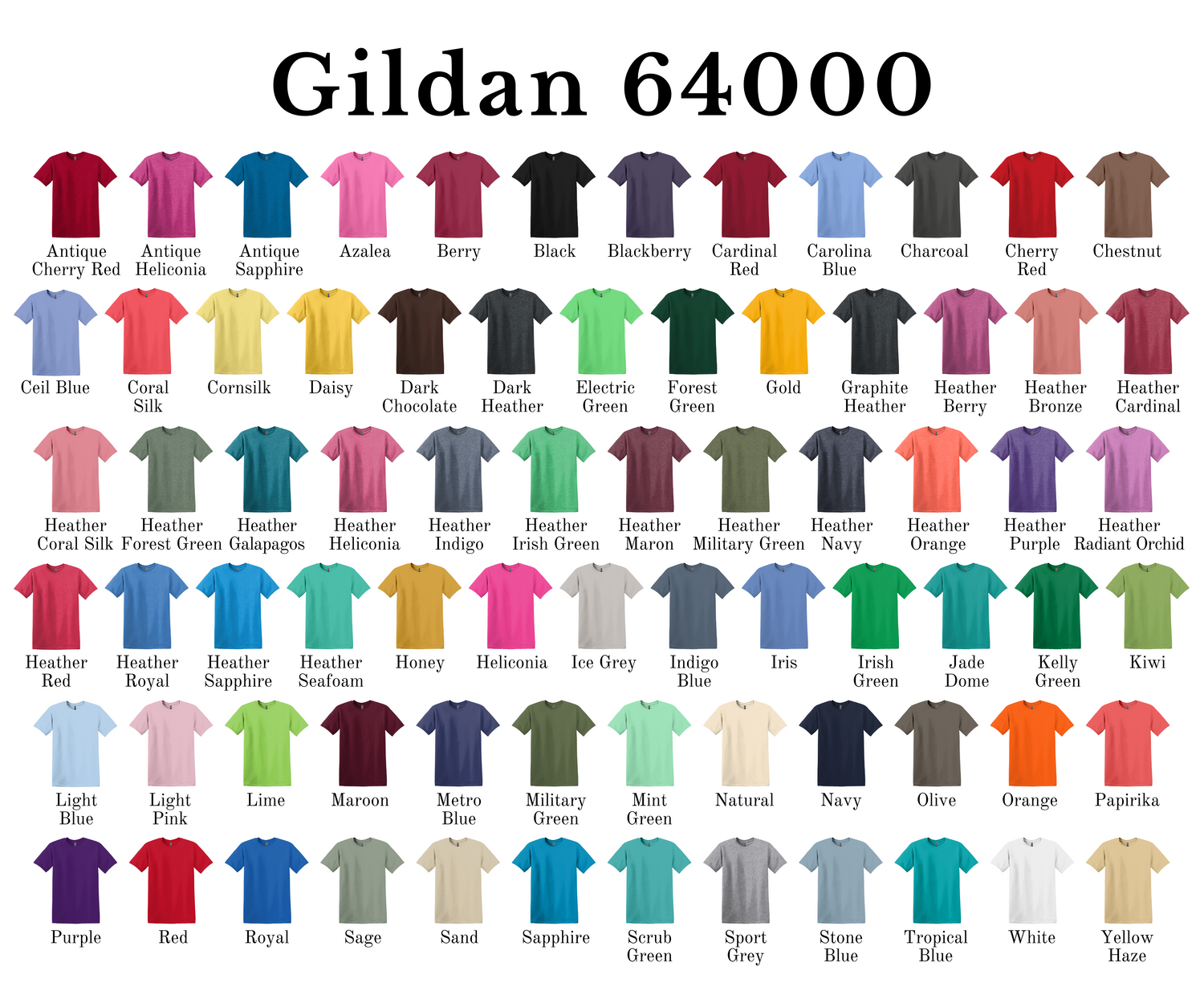 Colors 1: Softstyle Gildan G6400