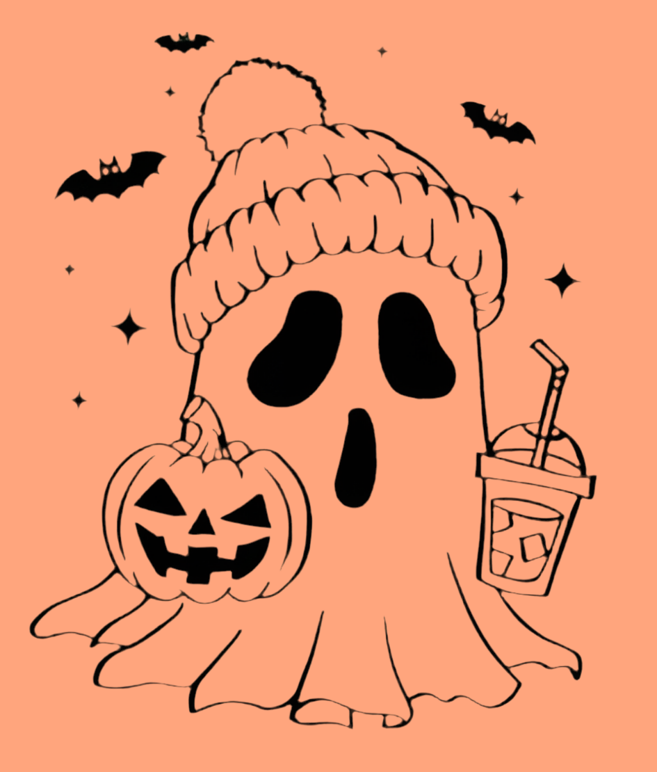 Transfer only: Small ghost with pumpkin