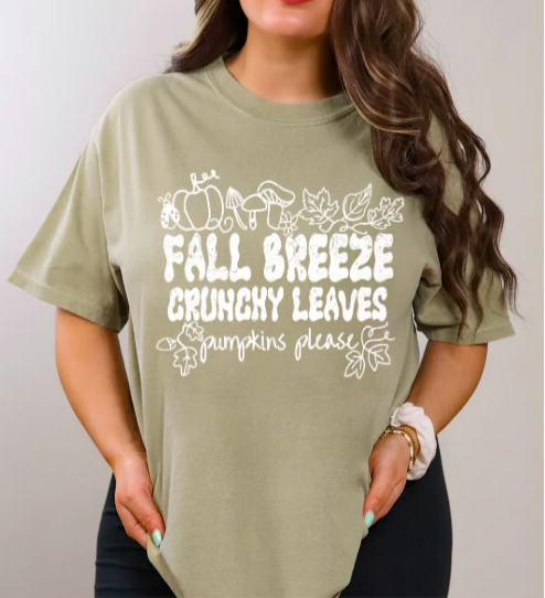 Transfer Image only: Fall Breeze Crunchy Leaves (white ink)