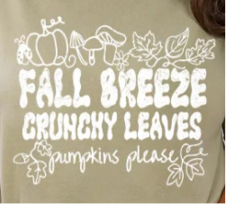 Transfer Image only: Fall Breeze Crunchy Leaves (white ink)