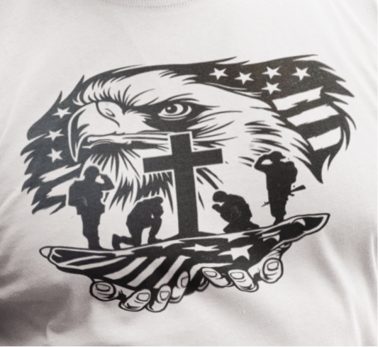 Transfer only: Fallen Heroes Cross Eagle & Flag