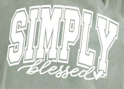 Transfer only: Simply Blessed (white ink)