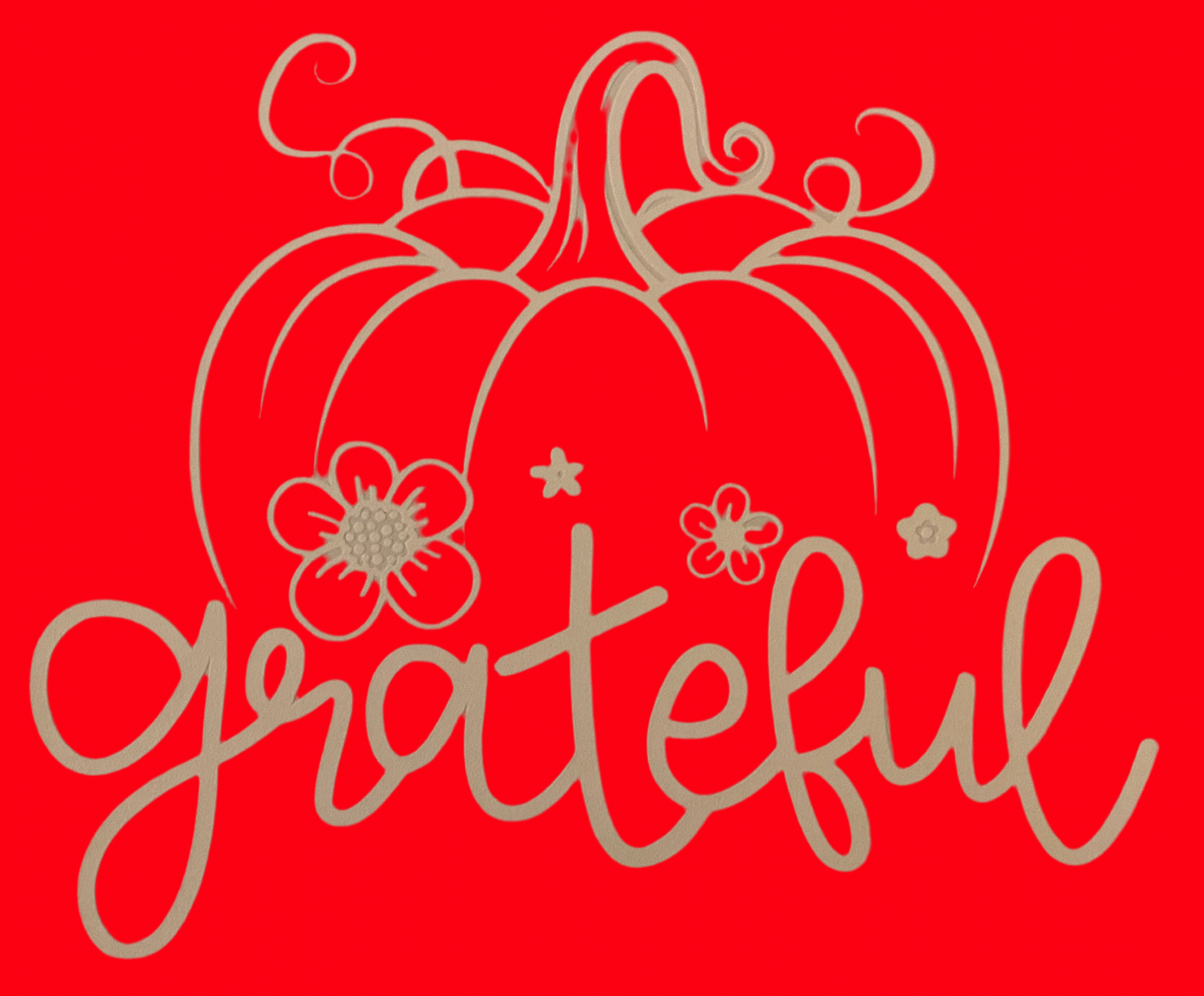 Transfer Image Only: Grateful Pumpkin in white ink