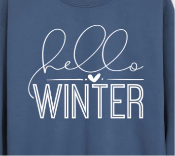 Transfer Images only: Hello Winter in white ink