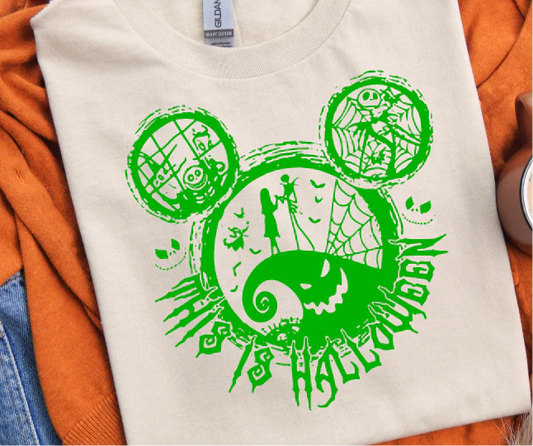 Transfer image only: This is Hl-ween Green Ink Ears