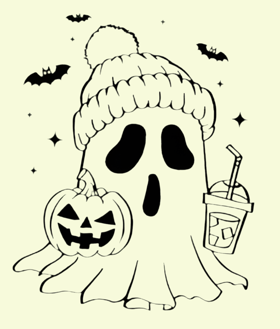 Transfer only: Small ghost with pumpkin