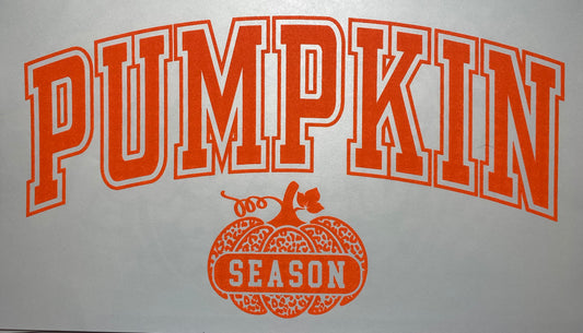 Transfer Image Only: Pumpkin season in orange ink