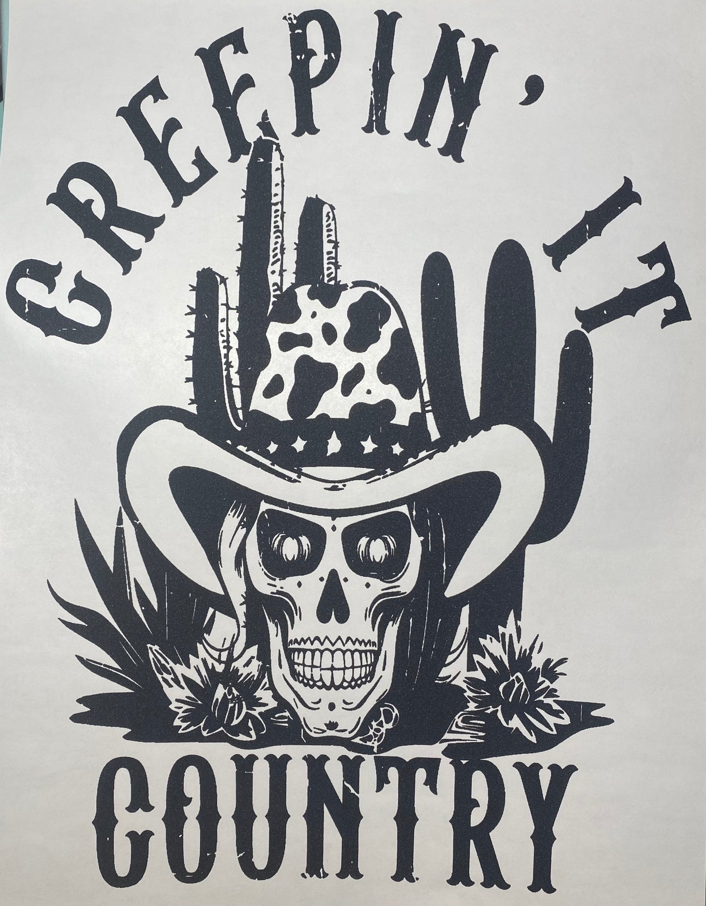 Transfer Image only: Creeping it Country Skull